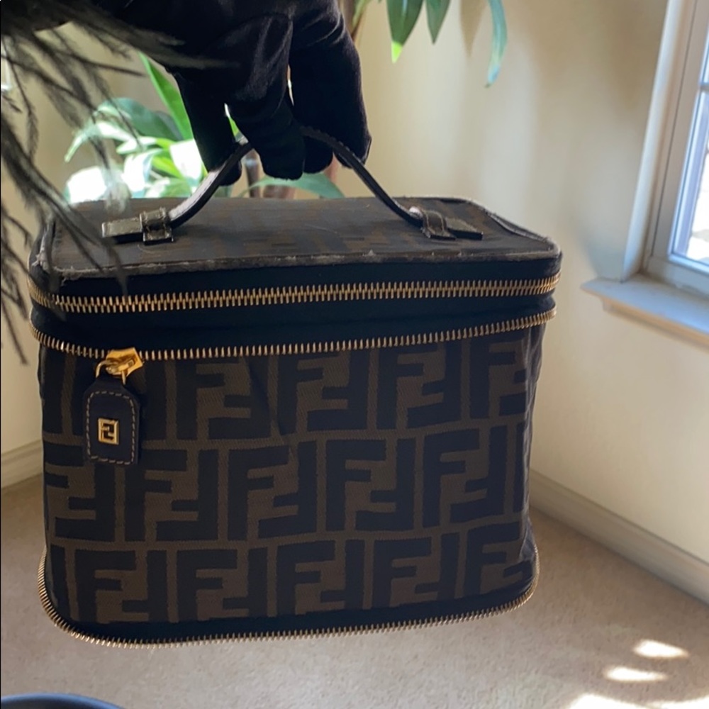 Rare Vintage Fendi Zucca Vanity top handle Purse